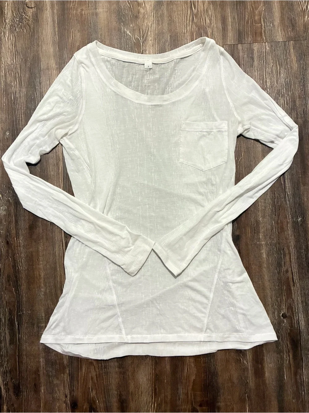 Lululemon White Sheer Burnout Long Sleeve Top Size 4